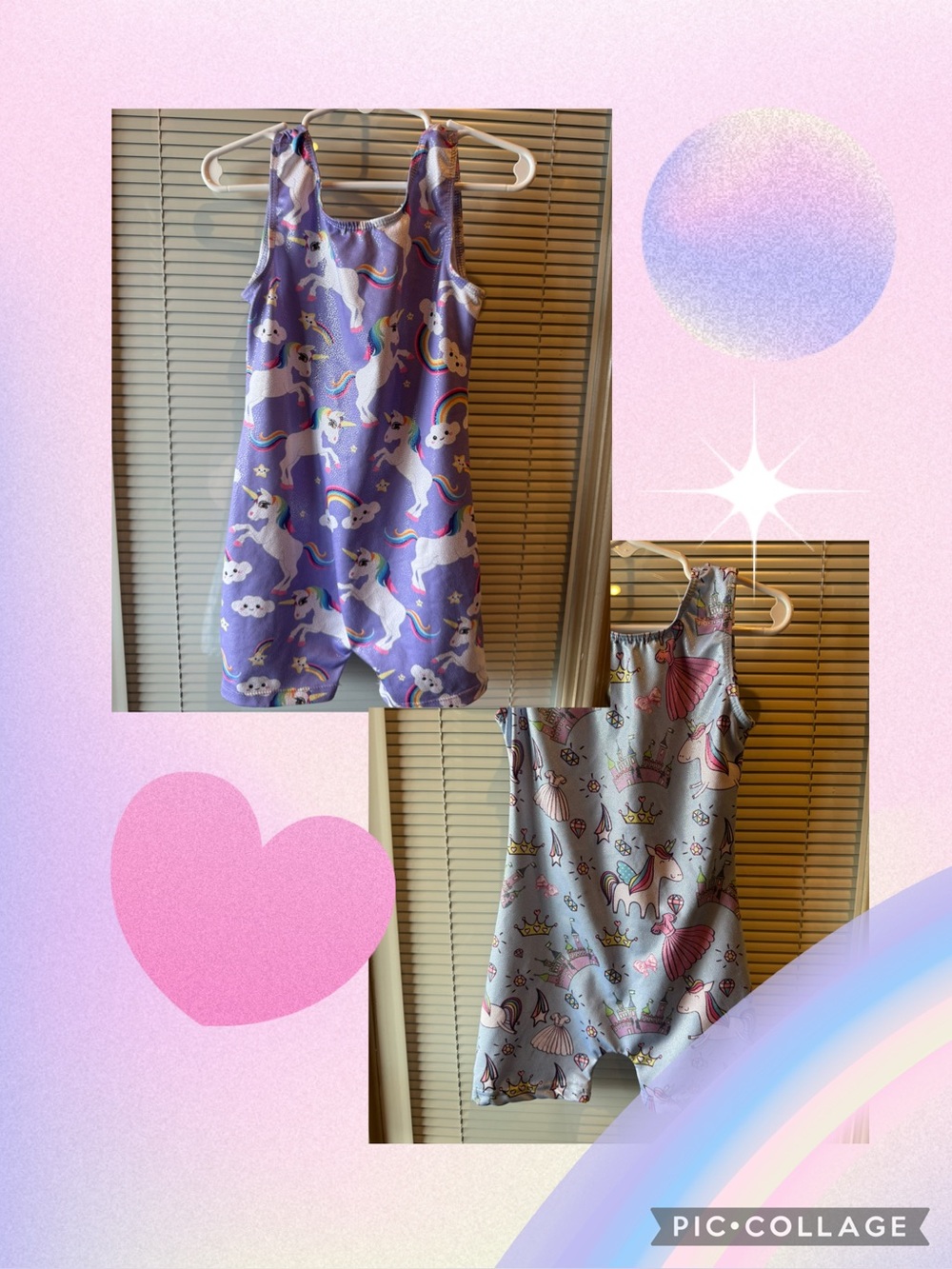 Girls Gymnastics Leotard Bundle Size 110 / 5 Unicorn Princess Sparkle
